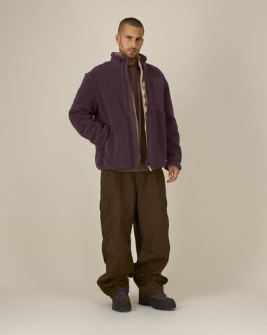 Brooker - Die Relaxed Unisex-Sherpajacke - Red Brown - S bedrucken, Art.-Nr. STJU248C1161S