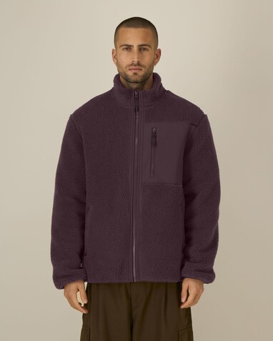 Brooker - Die Relaxed Unisex-Sherpajacke - Red Brown - 3XL bedrucken, Art.-Nr. STJU248C1163X