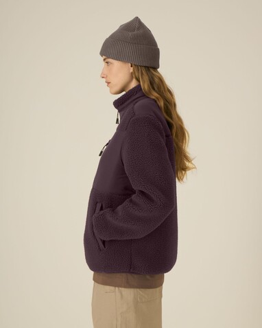 Brooker - Die Relaxed Unisex-Sherpajacke - Red Brown - S bedrucken, Art.-Nr. STJU248C1161S