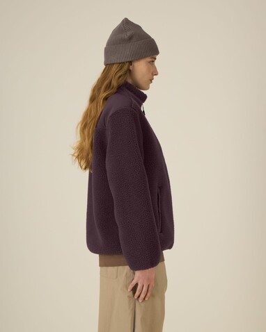 Brooker - Die Relaxed Unisex-Sherpajacke - Red Brown - S bedrucken, Art.-Nr. STJU248C1161S