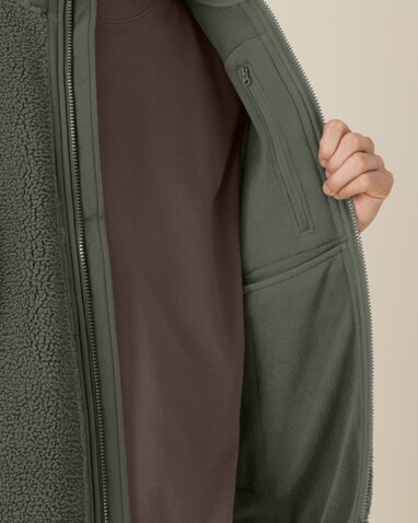Liner - Die Unisex-Sherpaweste - Khaki - XL bedrucken, Art.-Nr. STJU249C2231X