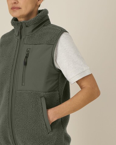Liner - Die Unisex-Sherpaweste - Khaki - XL bedrucken, Art.-Nr. STJU249C2231X