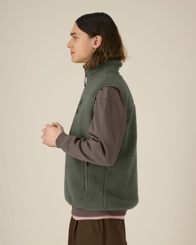 Liner - Die Unisex-Sherpaweste - Khaki - XL bedrucken, Art.-Nr. STJU249C2231X