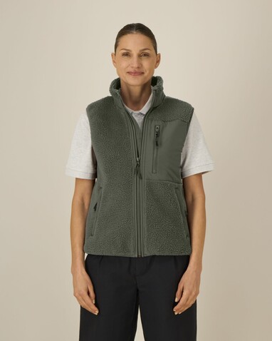 Liner - Die Unisex-Sherpaweste - Khaki - XL bedrucken, Art.-Nr. STJU249C2231X