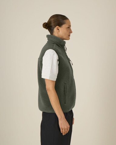 Liner - Die Unisex-Sherpaweste - Khaki - XL bedrucken, Art.-Nr. STJU249C2231X