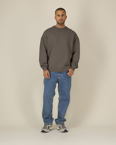Radder 2.0 - Das Oversized Rundhals-Unisex-Sweatshirt - Mocha - S bedrucken, Art.-Nr. STSU208C1351S