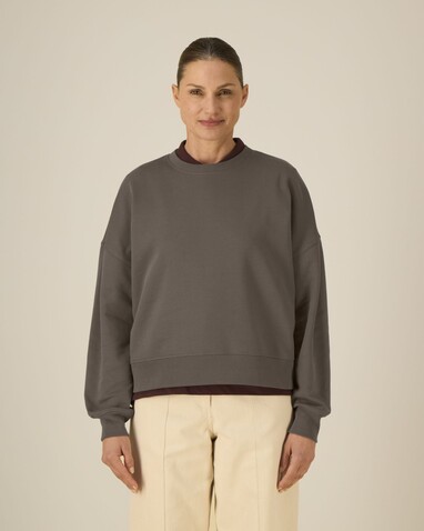 Stella Alma - Das Iconic Damen-Rundhals-Sweatshirt - Mocha - M bedrucken, Art.-Nr. STSW212C1351M