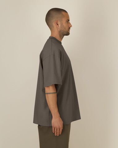 Blaster 2.0 - Das Oversized Unisex-T-Shirt mit Stehkragen - Mocha - S bedrucken, Art.-Nr. STTU959C1351S