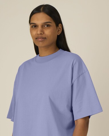 Blaster 2.0 - Das Oversized Unisex-T-Shirt mit Stehkragen - Violet - L bedrucken, Art.-Nr. STTU959C1341L