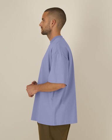 Blaster 2.0 - Das Oversized Unisex-T-Shirt mit Stehkragen - Violet - L bedrucken, Art.-Nr. STTU959C1341L