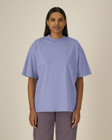 Blaster 2.0 - Das Oversized Unisex-T-Shirt mit Stehkragen - Violet - L bedrucken, Art.-Nr. STTU959C1341L