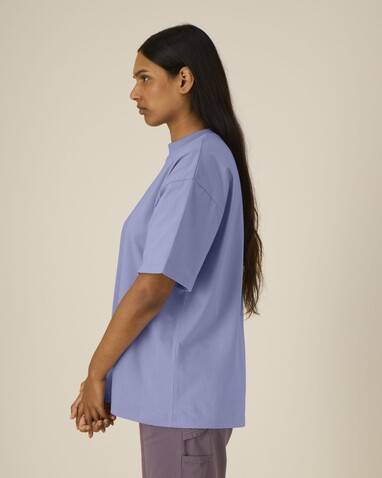 Blaster 2.0 - Das Oversized Unisex-T-Shirt mit Stehkragen - Violet - L bedrucken, Art.-Nr. STTU959C1341L
