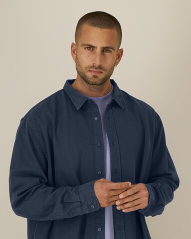 Worker Shirt - Das Relaxed Unisex-Hemd - G.Dyed Navy - XL bedrucken, Art.-Nr. STWU975C3731X Worker Shirt - Das Relaxed Unisex-Hemd - G.Dyed Navy - XL bedrucken, Art.-Nr. STWU975C3731X
