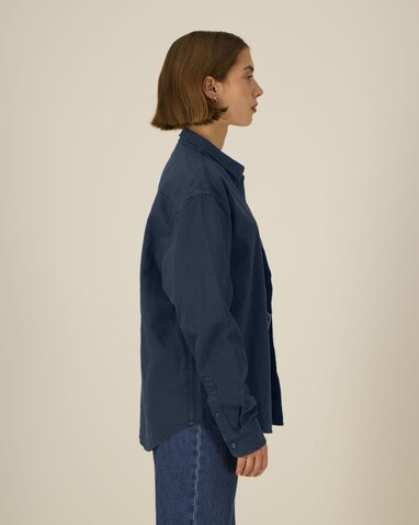 Worker Shirt - Das Relaxed Unisex-Hemd - G.Dyed Navy - S bedrucken, Art.-Nr. STWU975C3731S Worker Shirt - Das Relaxed Unisex-Hemd - G.Dyed Navy - S bedrucken, Art.-Nr. STWU975C3731S