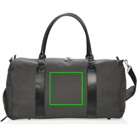 Wochenendtasche mit USB A-Ausgang schwarz bedrucken, Art.-Nr. P707.051