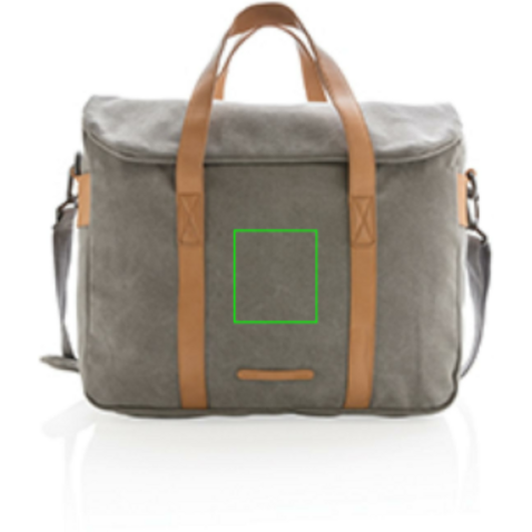 Canvas Laptop-Tasche, PVC-frei grau bedrucken, Art.-Nr. P729.352