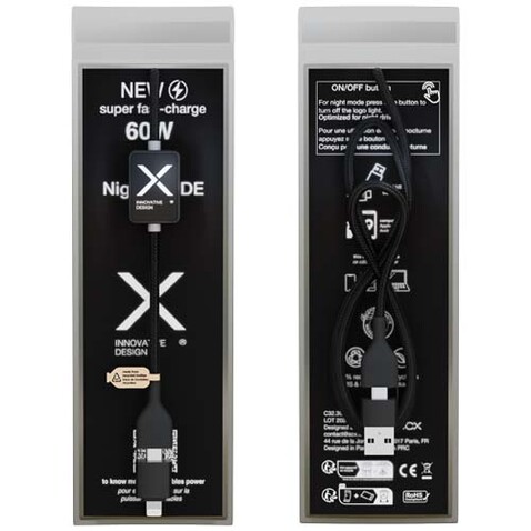 SCX.design C32 60W Ladekabel mit Schalter und Leuchtlogo, schwarz bedrucken, Art.-Nr. 1PX21290