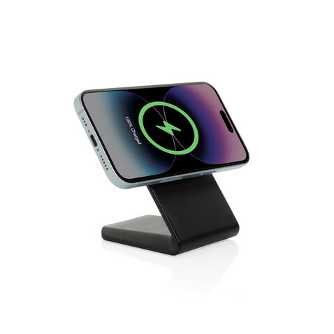 VoltPerch 15W magnetischer Wireless Charger aus RCS rec. ABS schwarz bedrucken, Art.-Nr. P309.0901