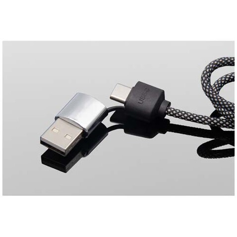 SCX.design C33 60W Typ C Ladekabel mit doppeltem Leuchtlogo, heather schwarz bedrucken, Art.-Nr. 1PX21390 SCX.design C33 60W Typ C Ladekabel mit doppeltem Leuchtlogo, heather schwarz bedrucken, Art.-Nr. 1PX21390