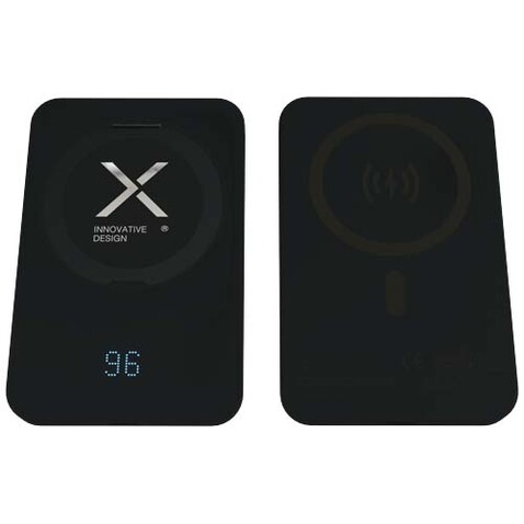 SCX.design P28 5000 mAh Powerbank mit Klappring, schwarz bedrucken, Art.-Nr. 1PX21890