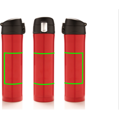 Easy Lock Vakuum Flasche rot, schwarz bedrucken, Art.-Nr. P433.994