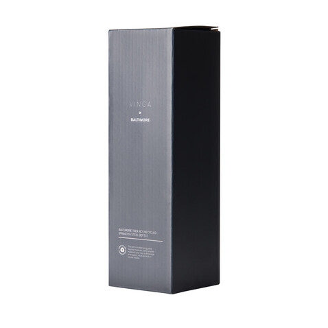 VINGA Baltimore Trek RCS recycelte SS Flasche 600ml schwarz bedrucken, Art.-Nr. V4300601