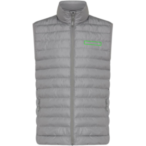 IQONIQ Meru Herren Bodywarmer aus recyceltem Polyester Silbergrau bedrucken, Art.-Nr. T1702.035.XXXL