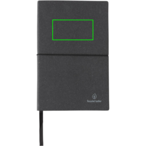 A5 Notizbuch aus GRS recyceltem Leder grau bedrucken, Art.-Nr. P772.212