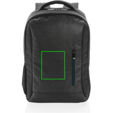900D Laptop-Rucksack, PVC-frei schwarz bedrucken, Art.-Nr. P762.411