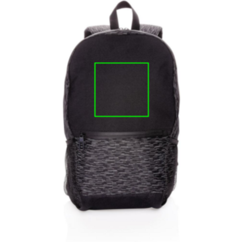 Reflektierender RPET Laptop-Rucksack mit AWARE™ Tracer schwarz bedrucken, Art.-Nr. P762.601 Reflektierender RPET Laptop-Rucksack mit AWARE™ Tracer schwarz bedrucken, Art.-Nr. P762.601