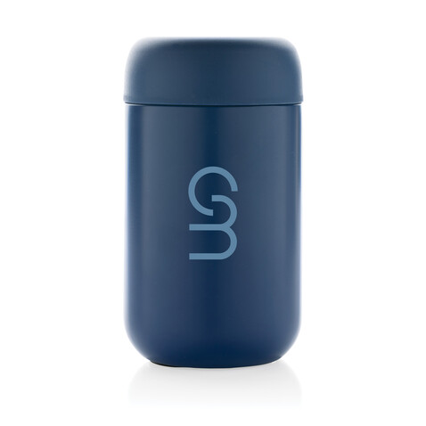 Brew Vakuumbecher aus RCS recyceltem Stainless-Steel blau bedrucken, Art.-Nr. P435.085