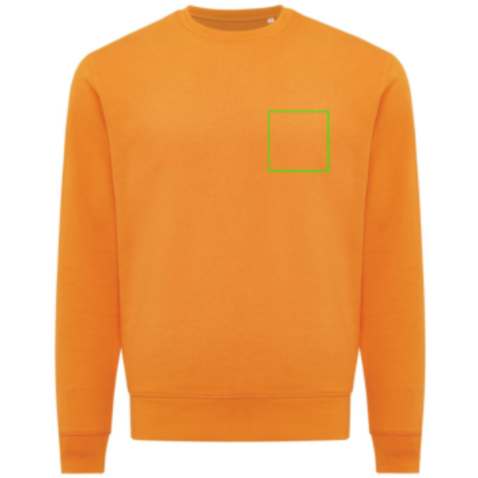 IQONIQ Etosha Lightweight Sweater aus recycelter Baumwolle orange bedrucken, Art.-Nr. T9303.044.XXS