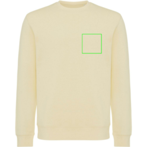 IQONIQ Etosha Lightweight Sweater aus recycelter Baumwolle cream yellow bedrucken, Art.-Nr. T9303.036.XL