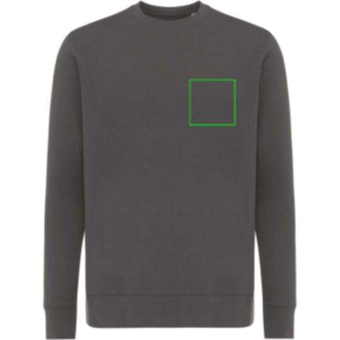 IQONIQ Etosha Lightweight Sweater aus recycelter Baumwolle anthrazit bedrucken, Art.-Nr. T9303.019.XXS
