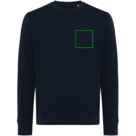 IQONIQ Etosha Lightweight Sweater aus recycelter Baumwolle navy blau bedrucken, Art.-Nr. T9303.002.XXL