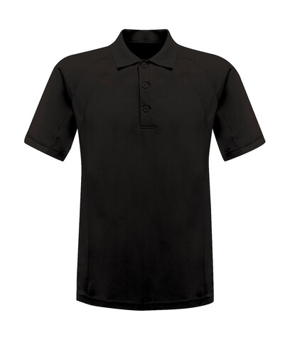 Regatta Coolweave Wicking Polo, Black, L bedrucken, Art.-Nr. 005171015