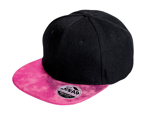 Result Caps Bronx Glitter Flat Peak Snapback Cap, Black/Pink, One Size bedrucken, Art.-Nr. 010341600