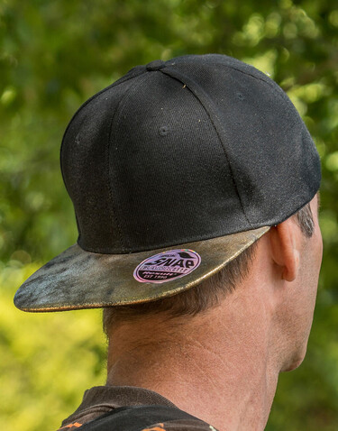 Result Caps Bronx Glitter Flat Peak Snapback Cap, Black/Pink, One Size bedrucken, Art.-Nr. 010341600