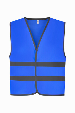 Yoko Kids Fluo Reflective Border Waistcoat, Royal Blue, 4-6 (S) bedrucken, Art.-Nr. 011773002