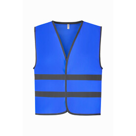 Yoko Kids Fluo Reflective Border Waistcoat, Royal Blue, 4-6 (S) bedrucken, Art.-Nr. 011773002