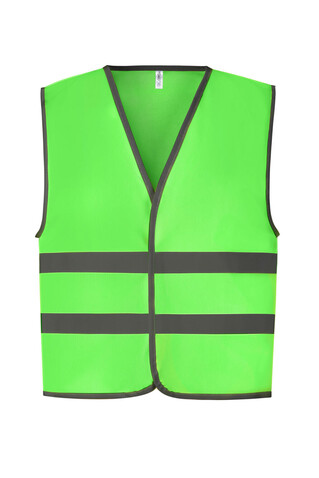 Yoko Kids Fluo Reflective Border Waistcoat, Lime, 4-6 (S) bedrucken, Art.-Nr. 011775212