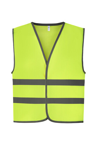 Yoko Kids Fluo Reflective Border Waistcoat, Fluo Yellow, 10-12 (L) bedrucken, Art.-Nr. 011776054