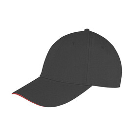 Result Caps Memphis Low Profile Sandwich Peak Cap, Black/Red, One Size bedrucken, Art.-Nr. 012341540