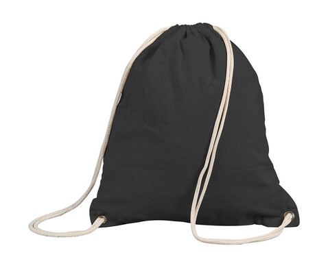 Shugon Stafford Cotton Drawstring Tote, Black, One Size bedrucken, Art.-Nr. 012381010