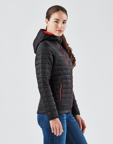 StormTech Women`s Gravity Thermal Jacket, Black/True Red, XL bedrucken, Art.-Nr. 015181636