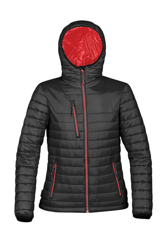 StormTech Women`s Gravity Thermal Jacket, Black/True Red, XL bedrucken, Art.-Nr. 015181636