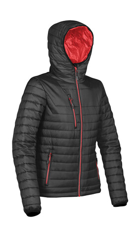 StormTech Women`s Gravity Thermal Jacket, Black/True Red, XL bedrucken, Art.-Nr. 015181636