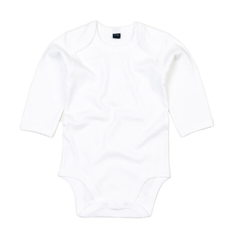 BabyBugz Baby long Sleeve Bodysuit, White, 0-3 bedrucken, Art.-Nr. 015470001