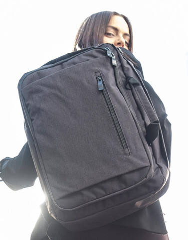 Shugon Bordeaux Hybrid Laptop Briefcase, Charcoal Melange/Black, One Size bedrucken, Art.-Nr. 017381610