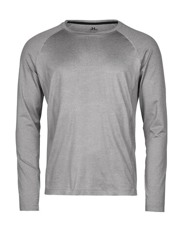 Tee Jays Long Sleeve CoolDry Tee, Grey Melange, L bedrucken, Art.-Nr. 020541345